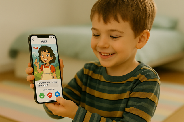 Kind hört Geschichte von James.