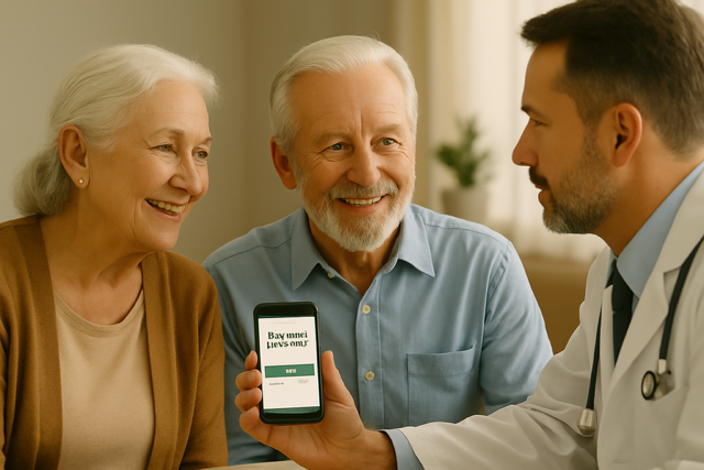 Senioren mit digitaler Assistenz.